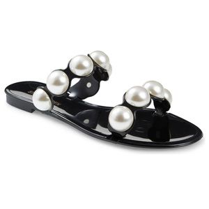 STEVE MADDEN Imitation Pearl Slide Sandal Size 9